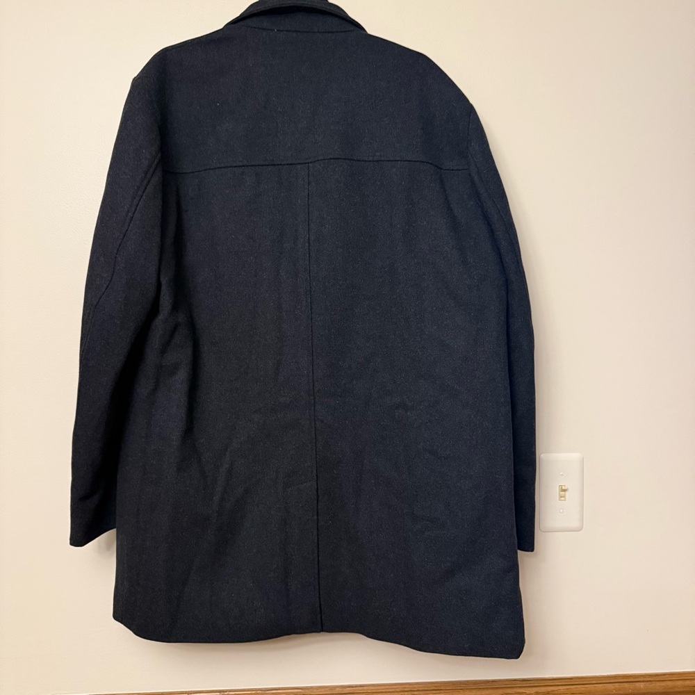Cardinal Of Canada Mens Black Double Mock Neck Wool Blend Lined Car Coat - Picture 6 of 14